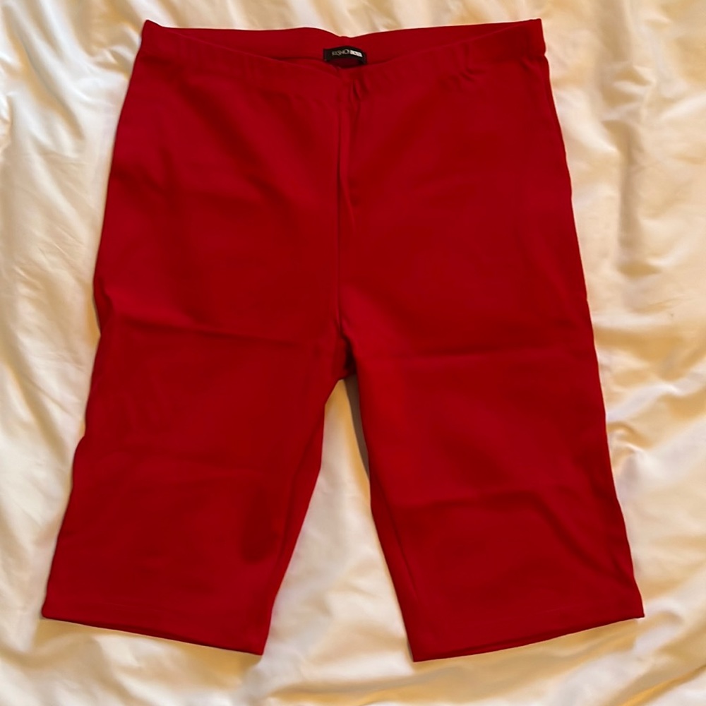 Red biker shorts